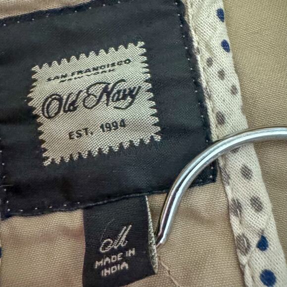 Old Navy Khaki Utility Trench Jacket | Safari Style Long Coat (Size M) - Picture 3 of 6